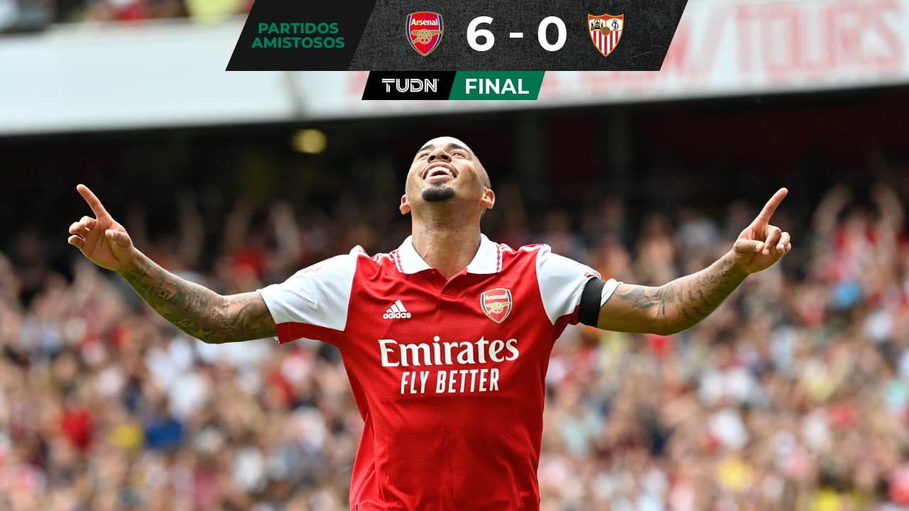 Arsenal aplastó a Sevilla de Tecatito en pretemporada, le mete media docena de goles