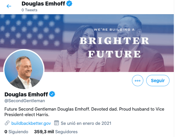 Cuenta de Twitter de Douglas Emhoff.