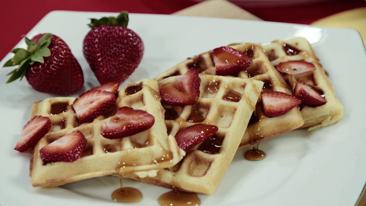 Waffle belga con fresas