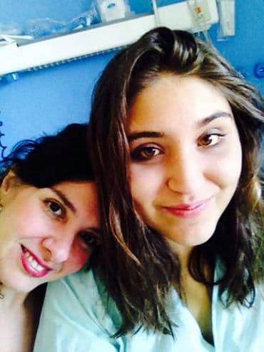 Madre e hija, antes del trasplante.