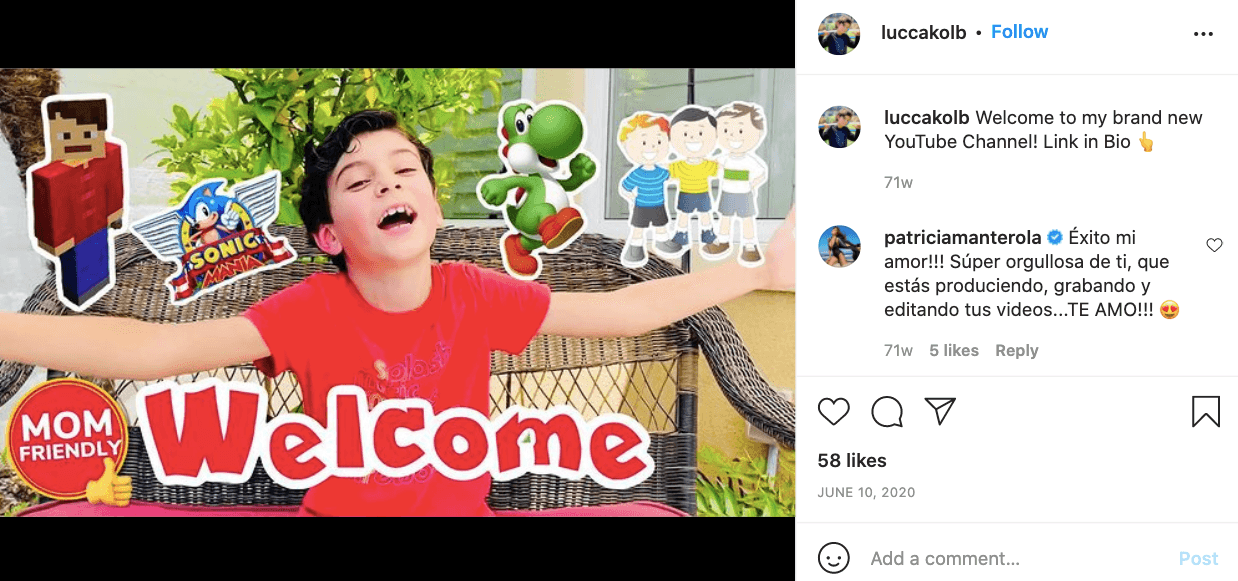 Antes de que la cantante y su esposo suban el video del pequeño, primero lo ven para asegurarse de que el contenido sea adecuado para niños. Actualmente, la cuenta tiene casi 50 videos y más de 500 suscriptores.