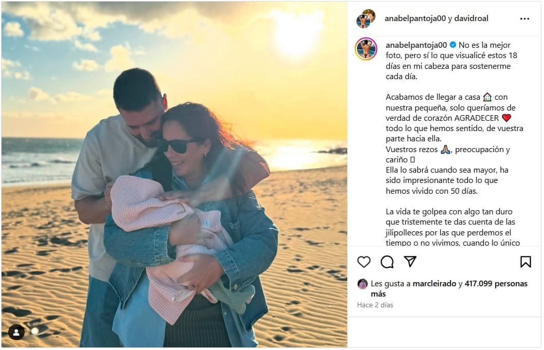 Anabel Pantoja anunció que su bebé, Alma, fue dada de alta del hospital tras 18 días internada.