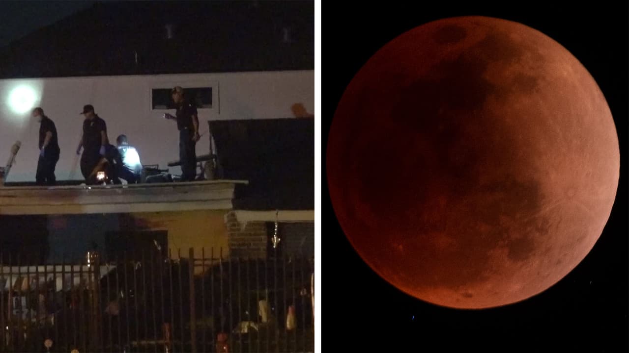 Balean a un hombre que estaba en el techo de su casa viendo el eclipse lunar en Houston