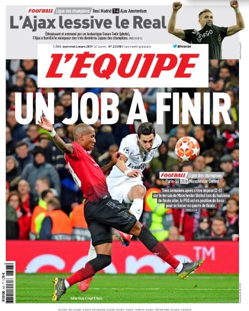 L'Equipe (Francia) - "El Ajax lavó al Real"