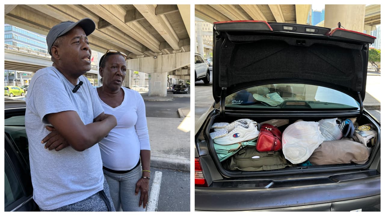 “¿Dónde vamos a dormir?”: Matrimonio de hispanos vive hace cuatro meses debajo de un puente en Miami tras cruzar la frontera