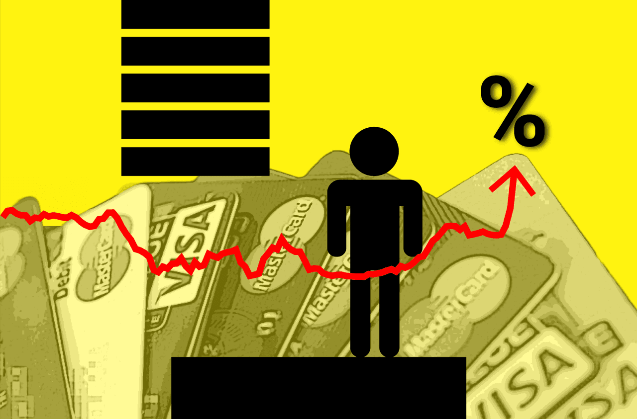 Un aumento rápido y agresivo: las tasas de interés de las tarjetas de crédito están en su pico más alto desde 1994