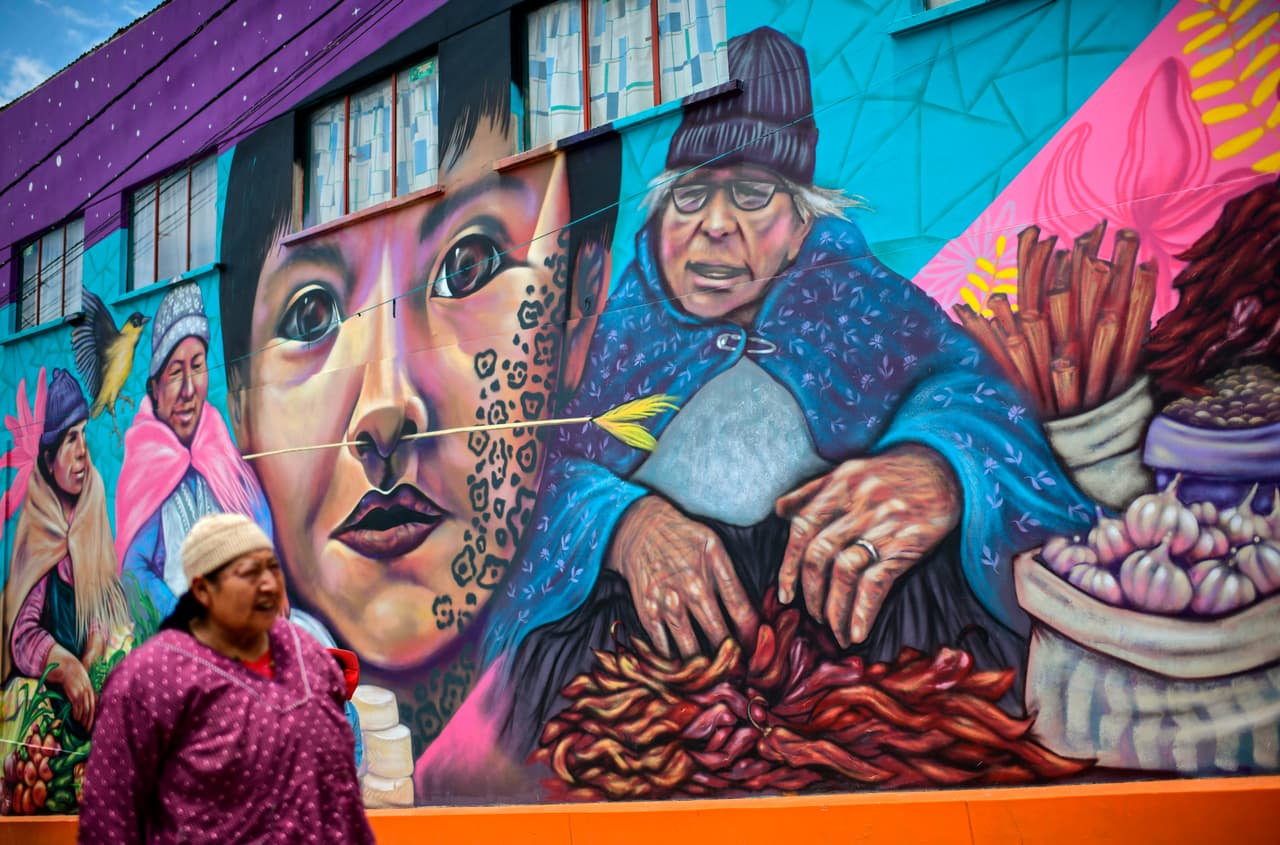 <b>Categoría 4: Bolivia</b>
<br>Bolivia está en el nivel máximo de alerta, que recomienda evitar viajes no esenciales. Las autoridades bolivianas han informado de al menos 387,000 casos y al menos 15,024 muertes. En la imagen, una mujer pasea en La Paz.