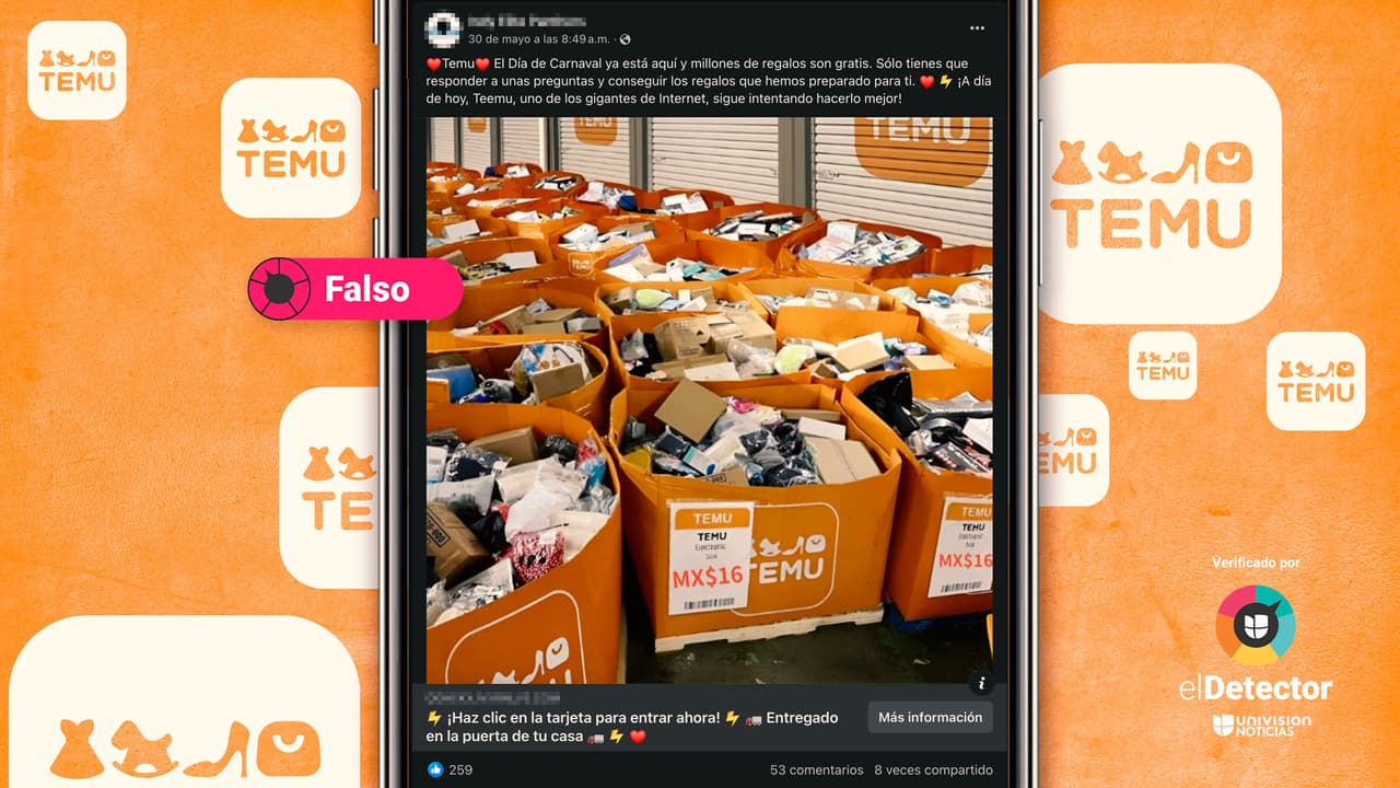 Cuidado con esas publicaciones que prometen “millones de regalos” de Temu a cambio de responder unas preguntas: son falsas