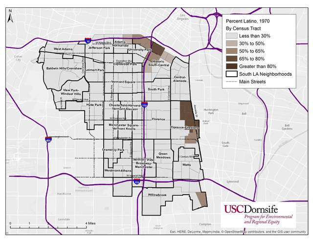 Conforme las familias negras se mudaban a otros sitios, los latinos se mudaban a South L.A.