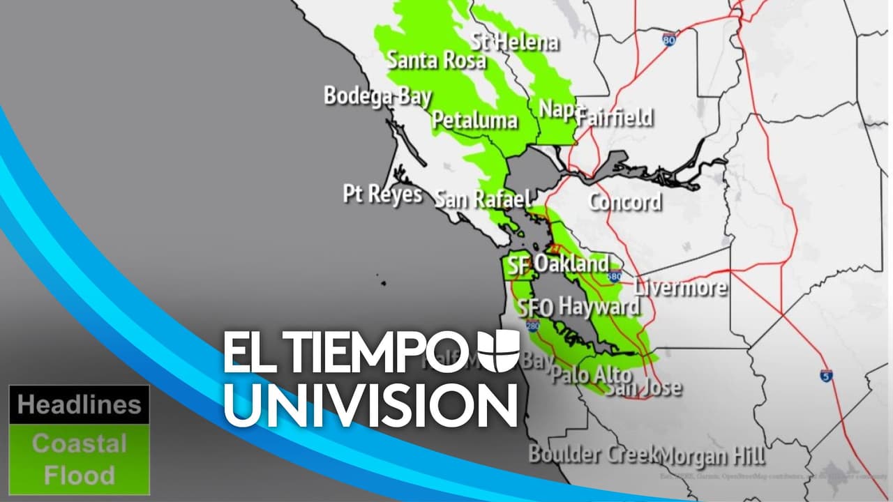 Aviso de inundaciones costeras en el Área de la Bahía y la Costa Central