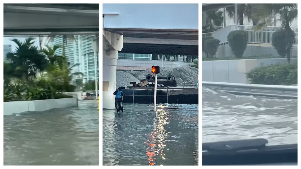 El viernes en la madrugada se presentaron fuertes lluvias y tormentas en el sur de Florida, que trajeron las primeras inundaciones a Miami.