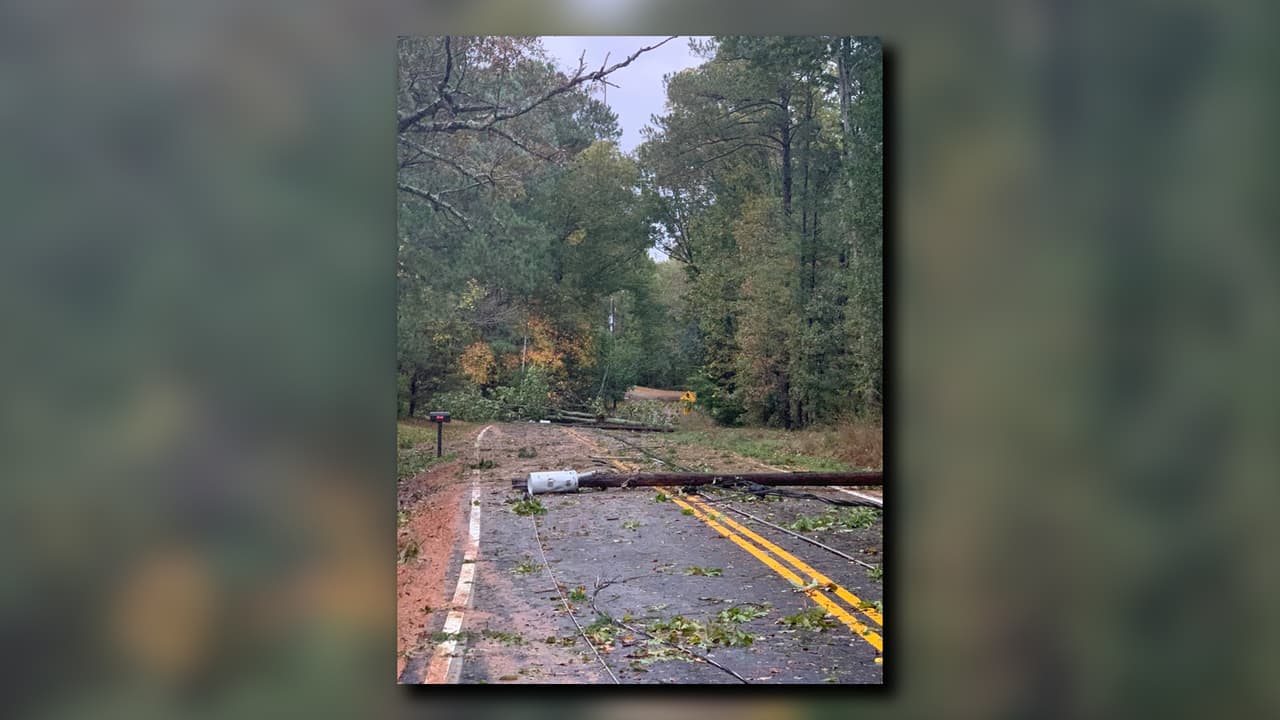 Árboles caídos en Ridge Road cerca de Highway 5.