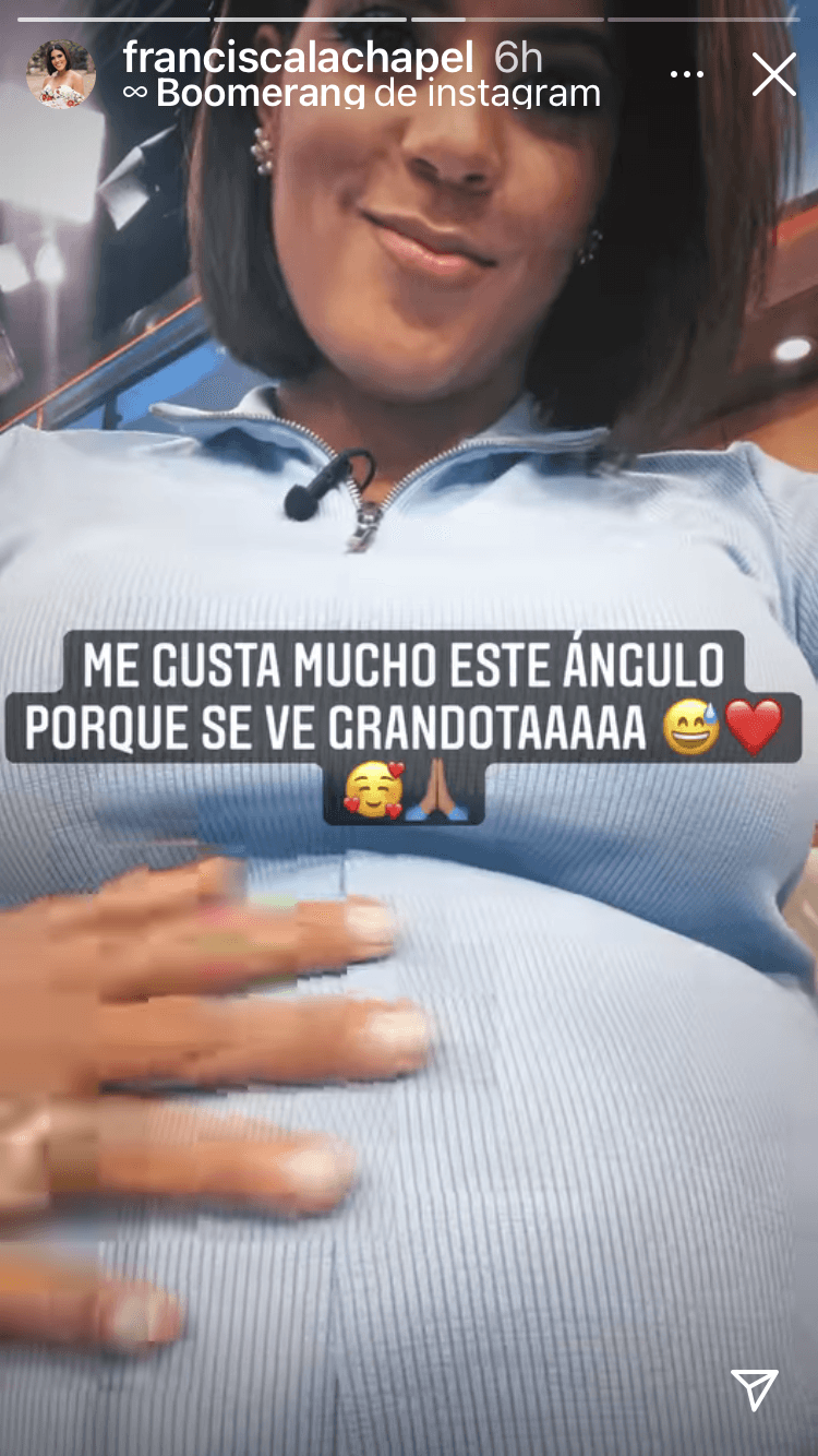 "Me gusta mucho este ángulo porque se ve grandota", señaló la dominicana a través de Instagram Stories.