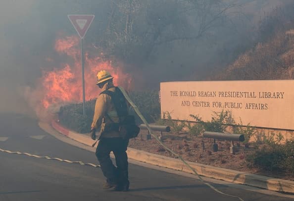 Cómo 500 cabras 'salvaron' de las llamas a la Biblioteca Presidencial Reagan en California