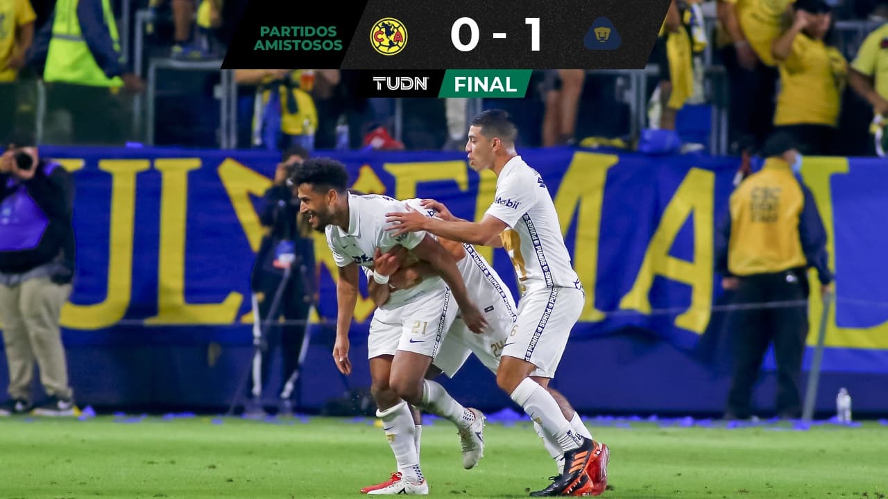 Rogério dio el triunfo a Pumas frente al América en partido amistoso en Los Ángeles.