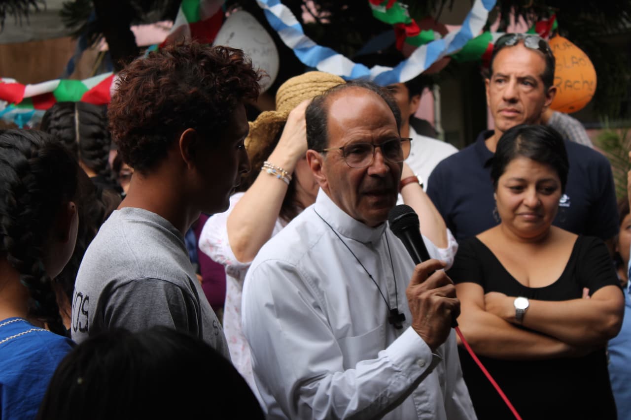 Priest Alejandro Solalinde speaks at the inauguration of Ceporiac in Mexico City in July. Ceporiac is a sister organization of the Brothers in the Journey shelter in Ixtepec, Oaxaca, which Solalinde founded in 2007.