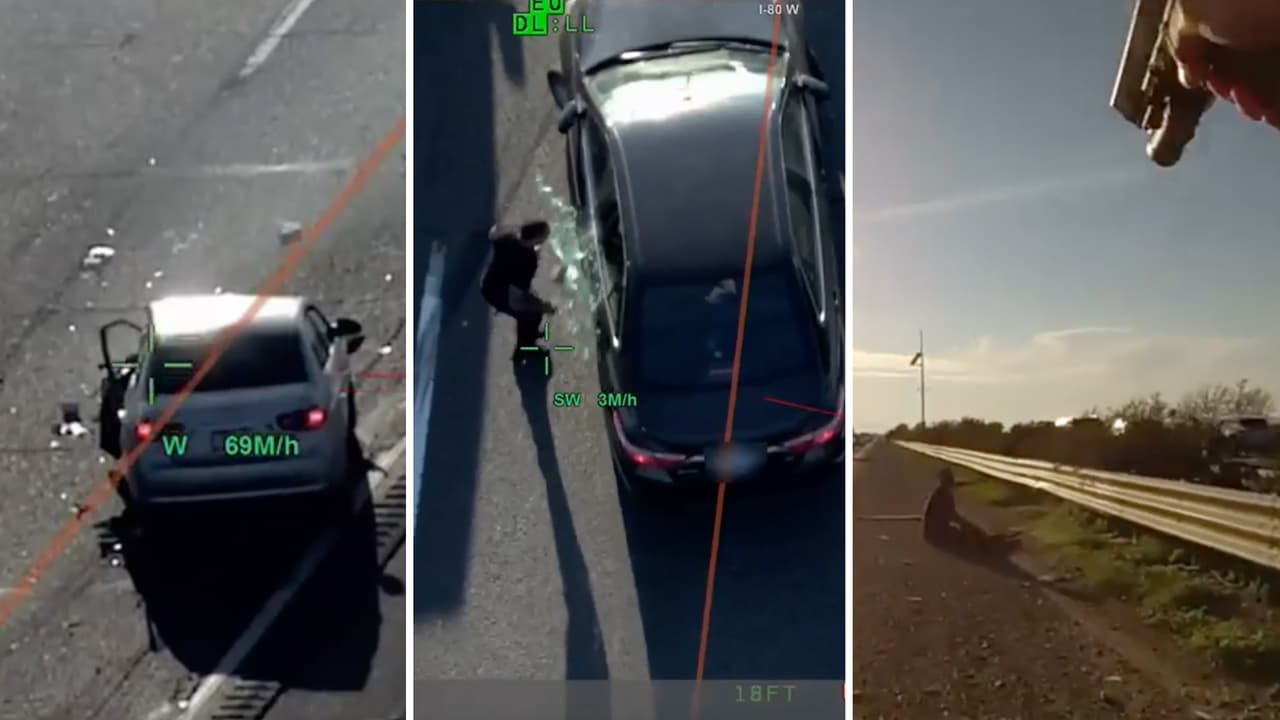 Revelan videos de persecución que terminó en un choque en la autopista I-80 al oeste de West Sacramento