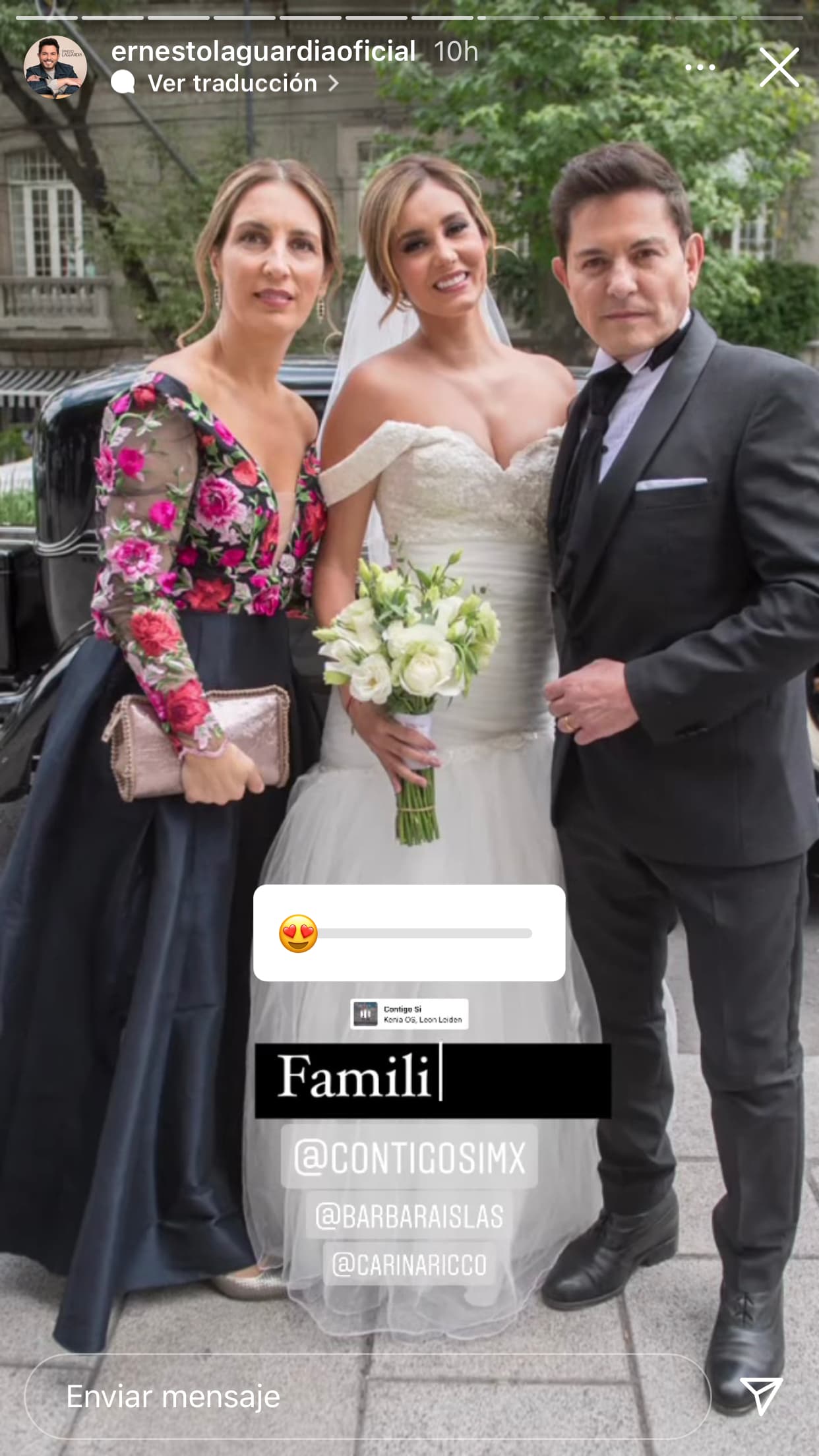 De hecho, horas antes de que diera a conocer la triste noticia sobre su mamá, él había publicado en Instagram algunas fotos desde la locación en la que estaban grabando algunas escenas de la novela que protagonizan Alejandra Robles Gil, Danilo Carrera y Brandon Peniche. 
<br>