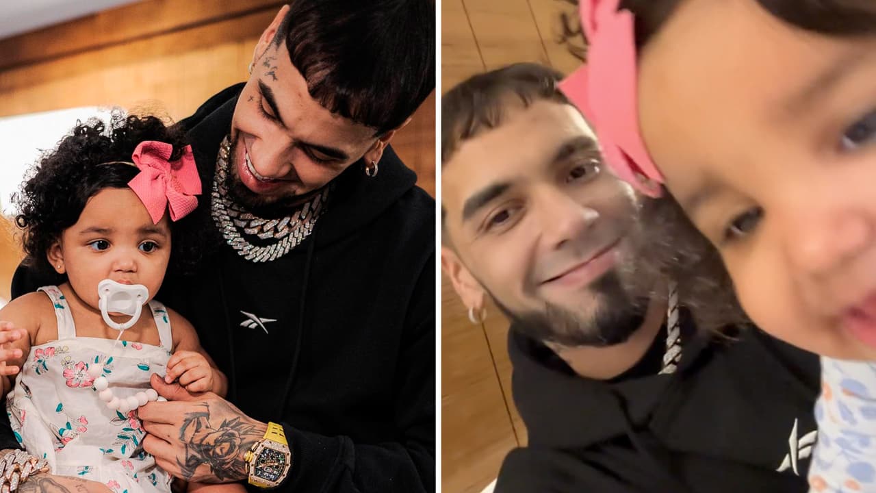 Anuel muestra su lado más tierno al convivir con su hija Gianella, ¿ya le dice papá?