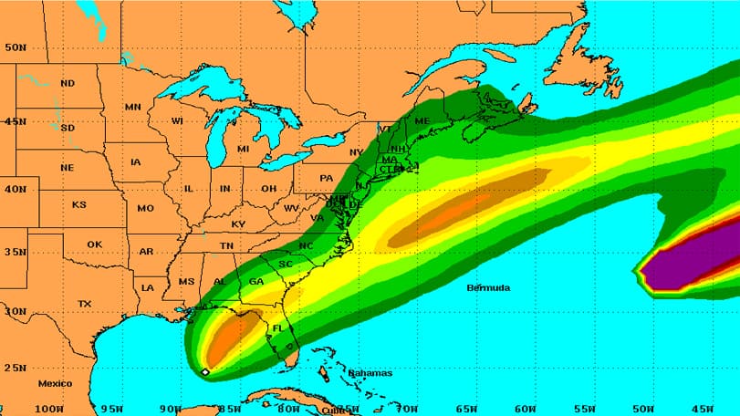 Se forma la tormenta tropical Hermine y se dirige a la costa oeste de Florida
