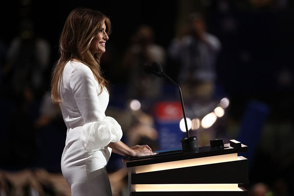 Melania Trump speaking at the GOP convention, July 18 2016