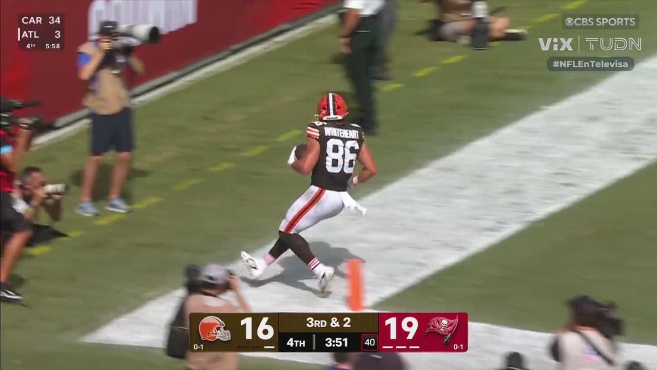 ¡Sorpresa en Tampa! Blake Whiteheart tiene touchdown para Browns