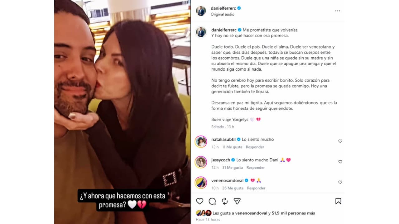 El productor Daniel Ferrer despidió a su amiga Yorgelys Delgado.