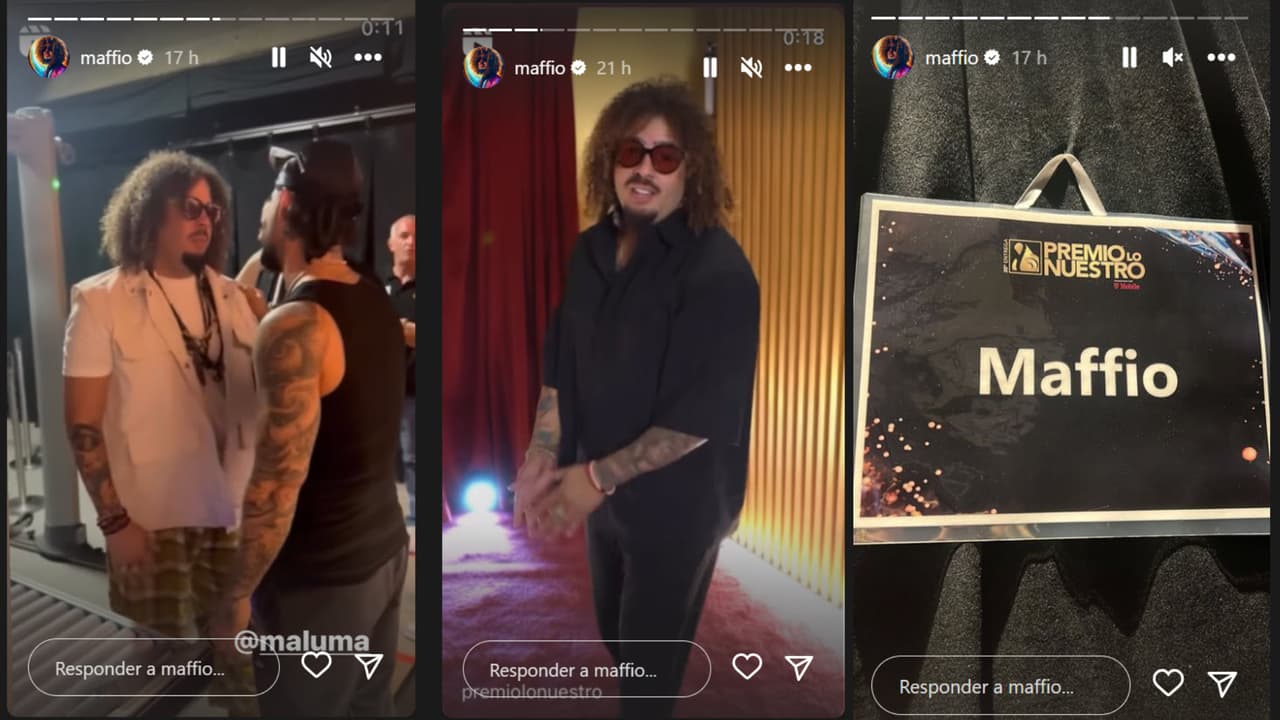 Maffio se encontró con Maluma en los pasillos de Miami-Dade Arena en las horas previas al inicio de Premio Lo Nuestro 2023.