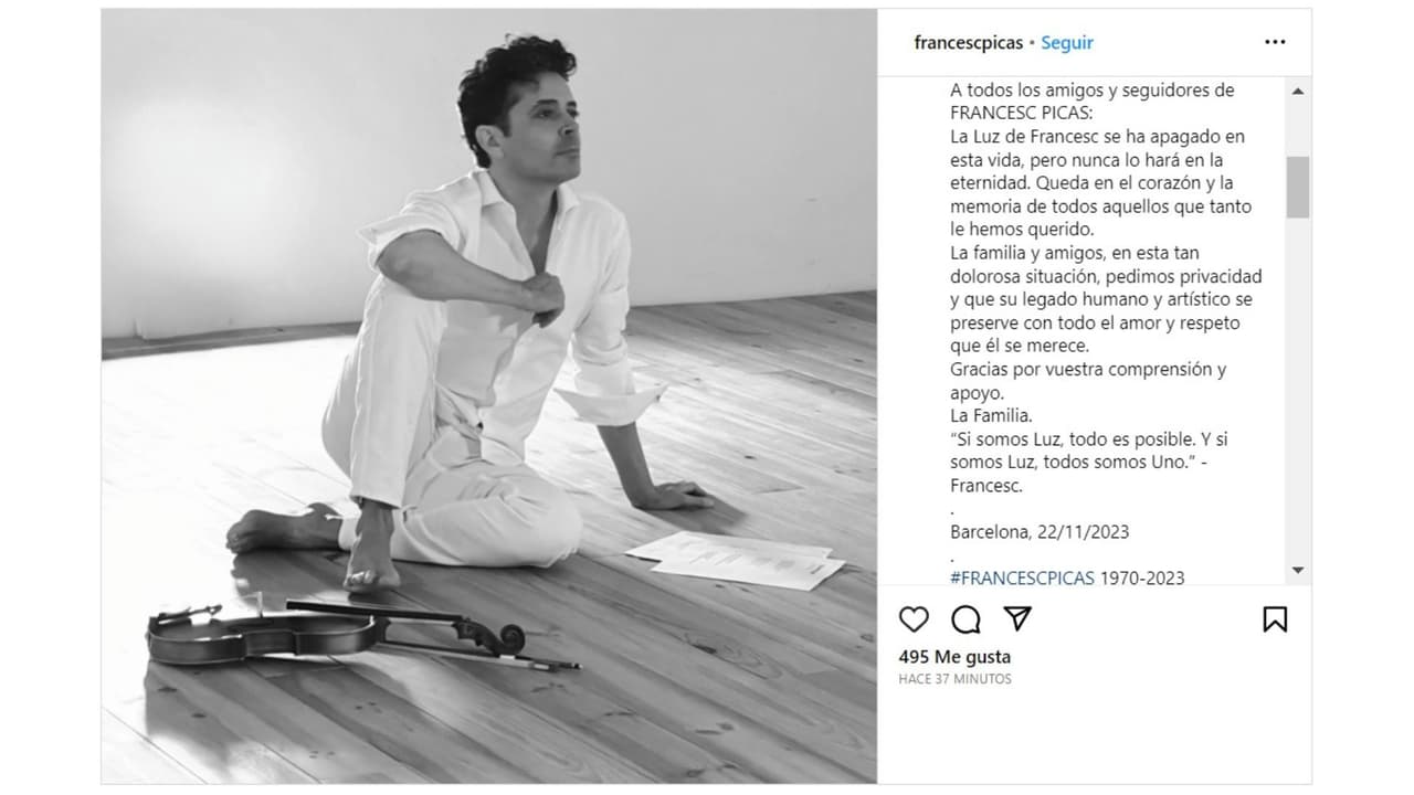 Familia de Francesc Picas se pronuncia sobre su muerte.