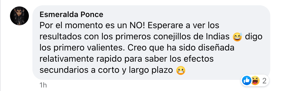 Opiniones de los usuarios en nuestro Grupo de Facebook, Juntos Frente al Coronavirus.