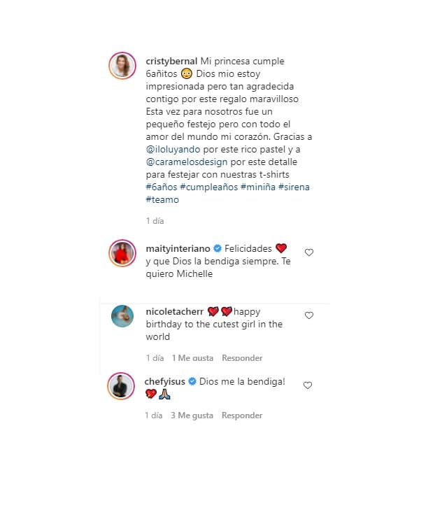 Su mamá, Cristy Bernal, también le dedicó un tierno mensaje en las plataformas digitales y las felicitaciones de los conductores de Despierta América no se hicieron esperar.