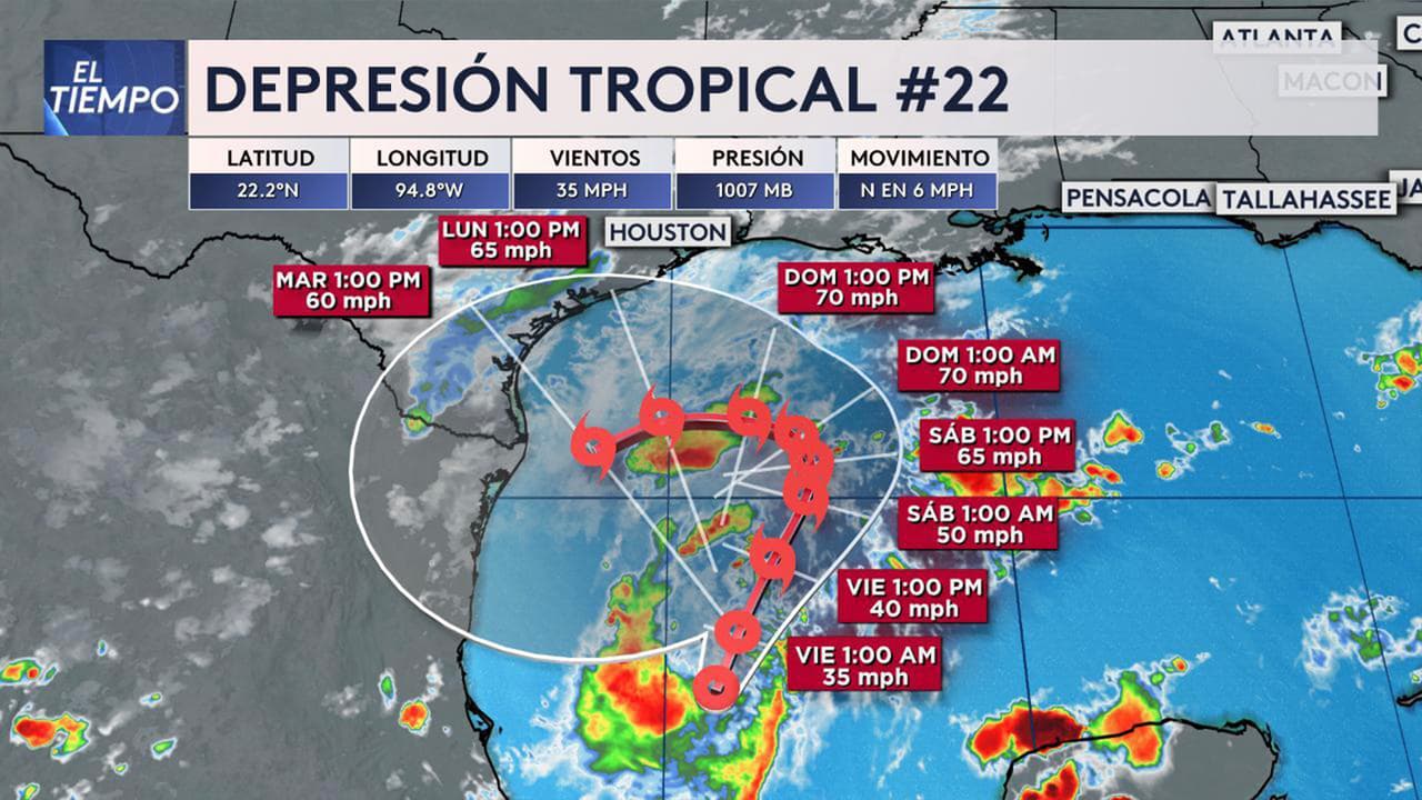 Se forma la depresión tropical número 22 al oeste del Golfo de México