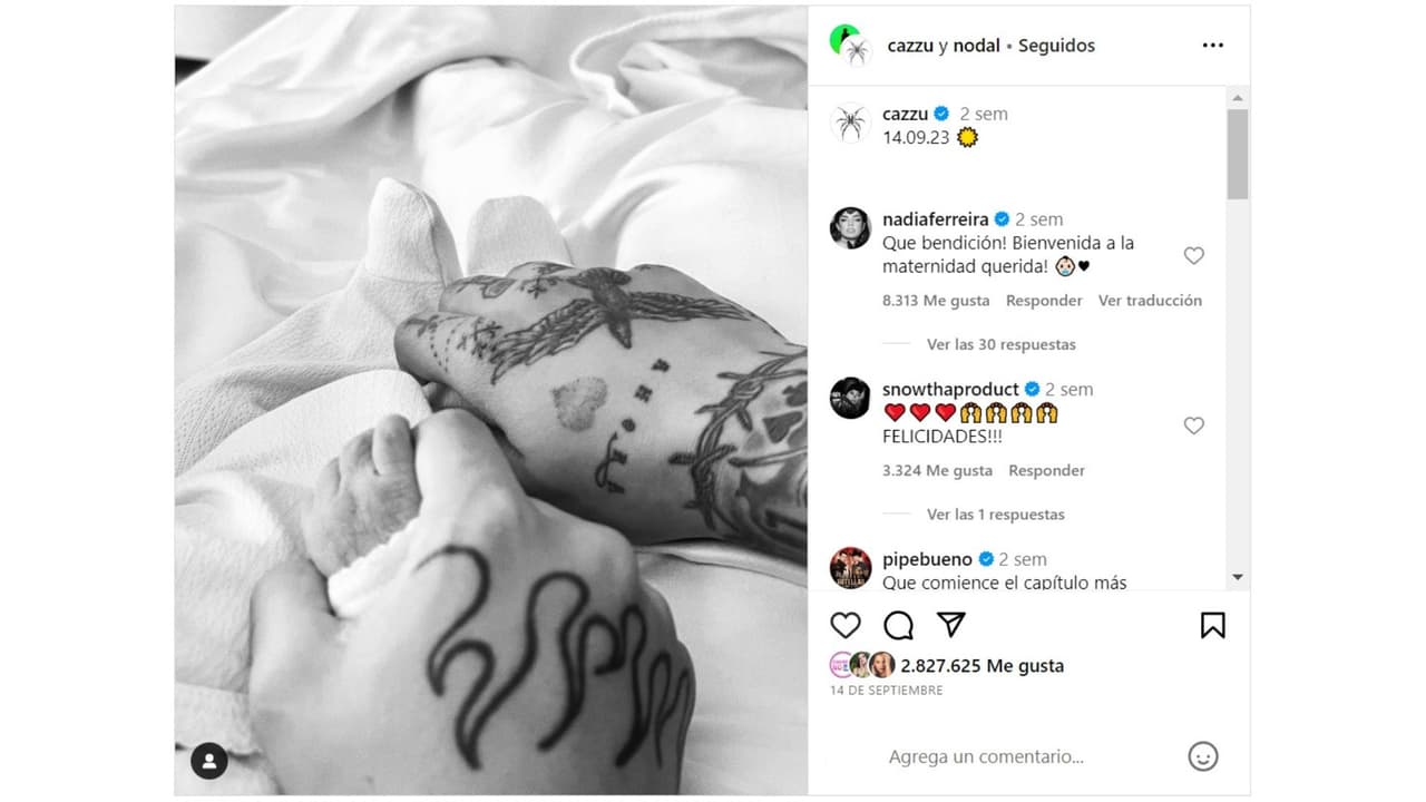 Cazzu colocó el emoji de un sol en el 'post' con el que anunció el nacimiento de su bebé con Nodal.