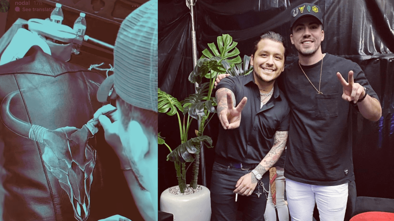 Una cabeza de toro: El nuevo diseño de Christian Nodal en piel