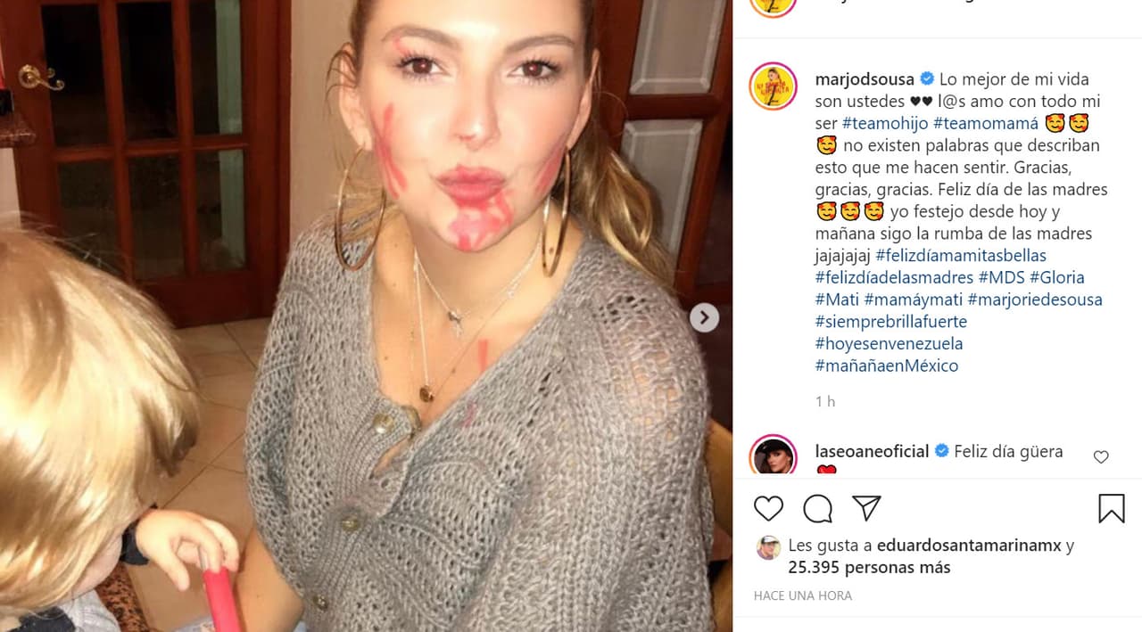 <b>Marjorie de Sousa,</b> mamá de Matías 
<b><a href="https://www.univision.com/famosos/julian-gil-historia-marjorie-de-sousa-contando-hijo-fotos" target="_blank">(el hijo que procreó con Julián Gil)</a></b>, mencionó que 
<b><a href="https://www.instagram.com/p/COqHIdAJ8c-/" target="_blank">"no existen palabras que describan"</a></b> lo que la hacen sentir ser madre.
