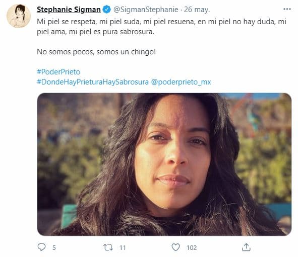 La actriz de 'Miss Bala', 
<b>Stephanie Sigman</b>, también alzó la voz contra el racismo: "Mi piel es pura sabrosura", defendió.