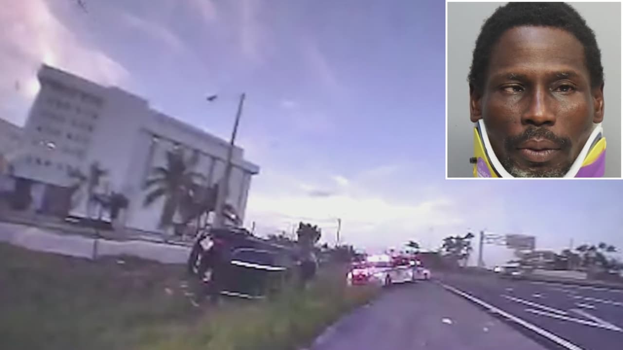 Revelan video de persecución policial en Miami Beach que dejó un carro volcado