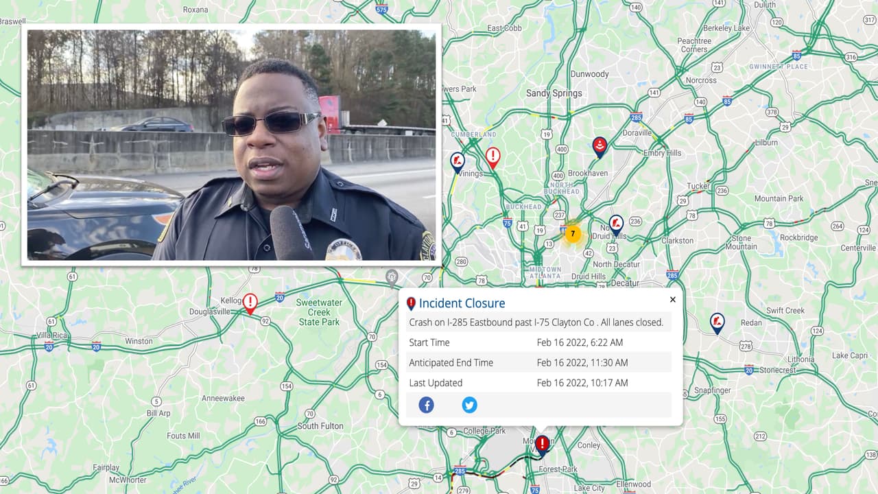 Accidente sobre la I-285 deja a una mujer muerta y a otro conductor en estado crítico 