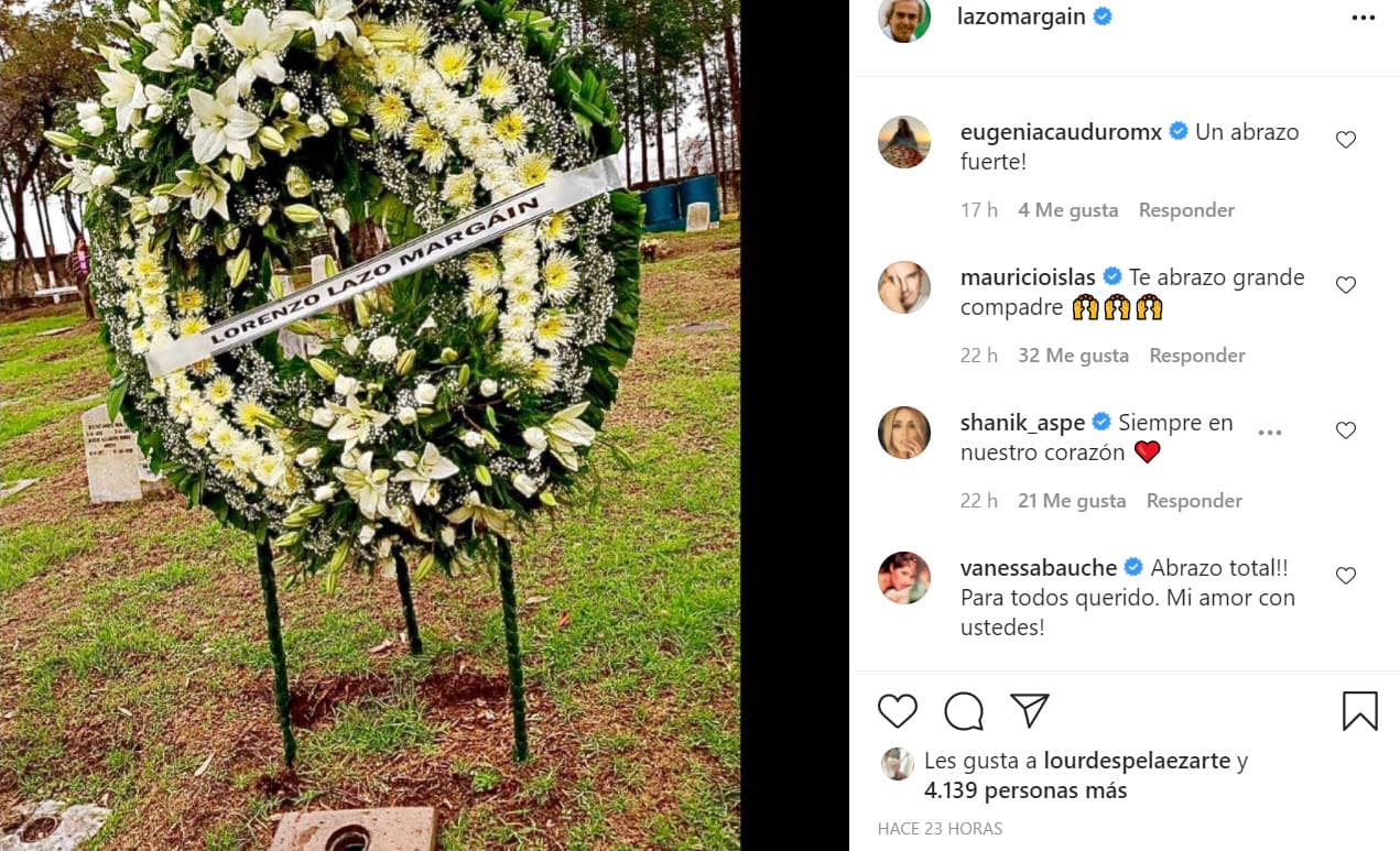 Más temprano, Lorenzo Lazo honró la memoria de quien fue su esposa con esta foto del 
<b><a href="https://www.instagram.com/p/CQEdso-n6Dd/" target="_blank">lugar en donde descansa la actriz. </a></b>
<br>