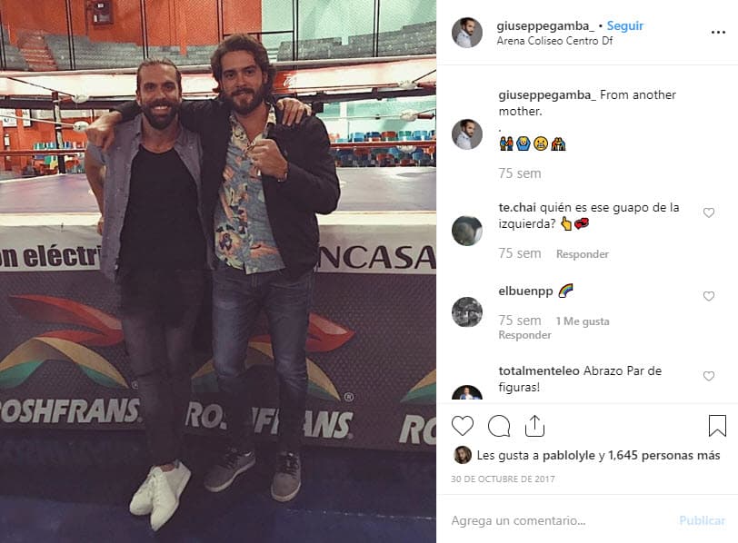 Gamba y Lyle mantienen una amistad, según las imágenes publicadas por Giuseppe en Instagram, en donde incluso, hace referencia a su parecido físico al sugerir que son hermanos "de otra madre".