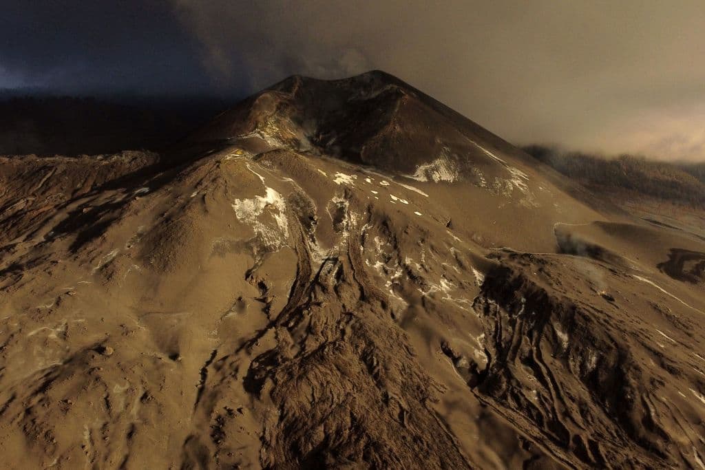 Vista aérea del volcán Cumbre Vieja.