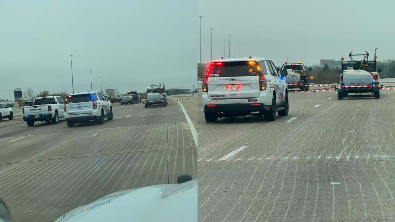 Cuadrillas trabajan activamente para reducir la posibilidad de formación de hielo en carreteras del condado Harris