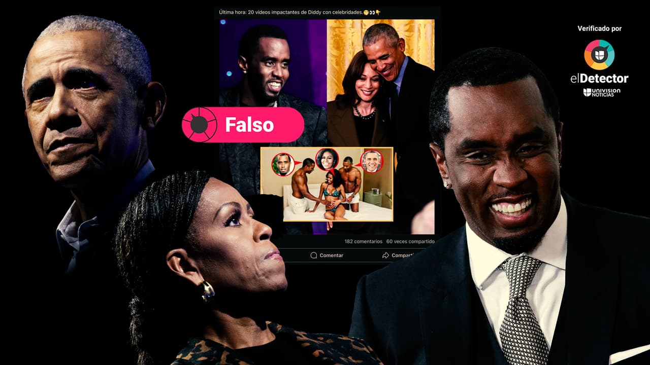 Esa supuesta imagen de Michelle y Barack Obama en la cama con el rapero Diddy NO es real: fue generada con IA