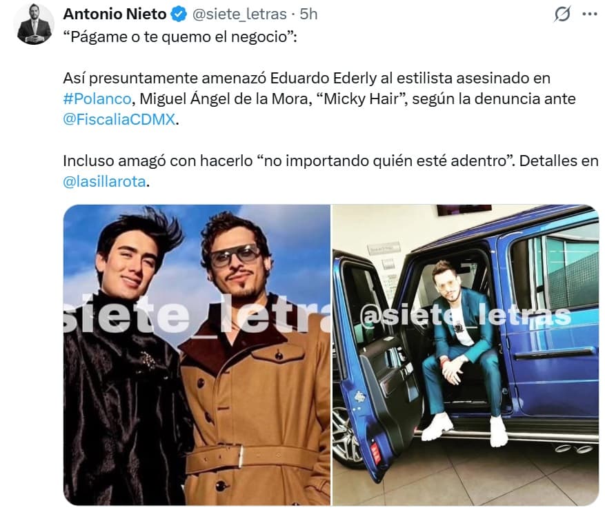 El reportero Antonio Nieto mostró imágenes de Eduardo Ederly González Martínez.