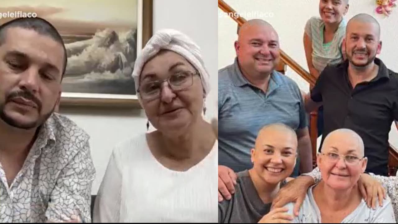 Luis Ángel 'El Flaco' y sus hermanos se raparon la cabeza en solidaridad con su madre durante la lucha que tuvo contra el cáncer de seno.