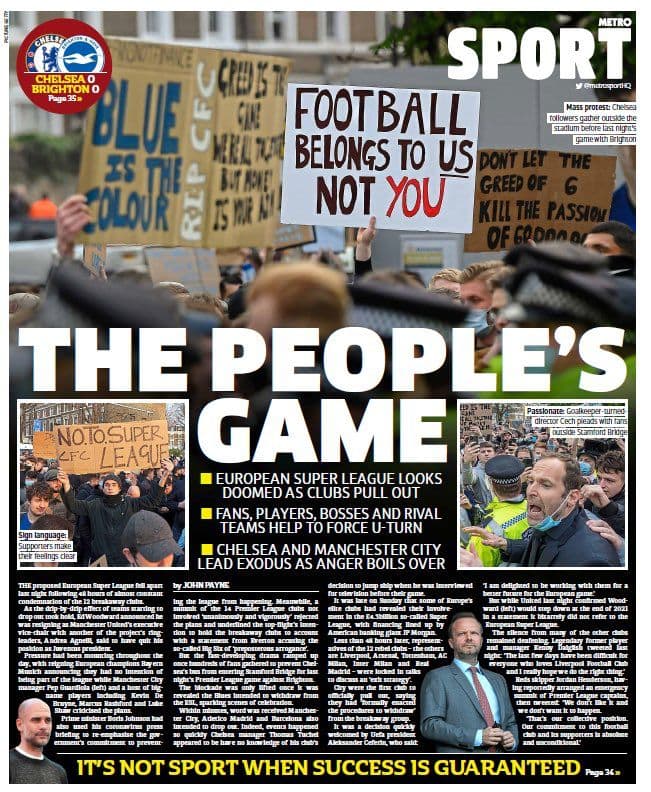 Tras varias horas de incertidumbre en el futbol europeo, el día de hoy se ha hecho oficial la suspensión del proyecto de la Superliga europea.