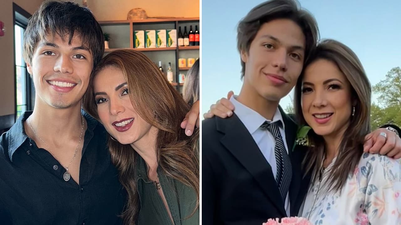 Gustavo Ángel Jr. y su madre Priscila Ángel.