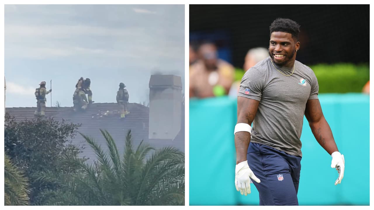 Incendio consume parte de millonaria mansión del jugador de los Miami Dolphins Tyreek Hill