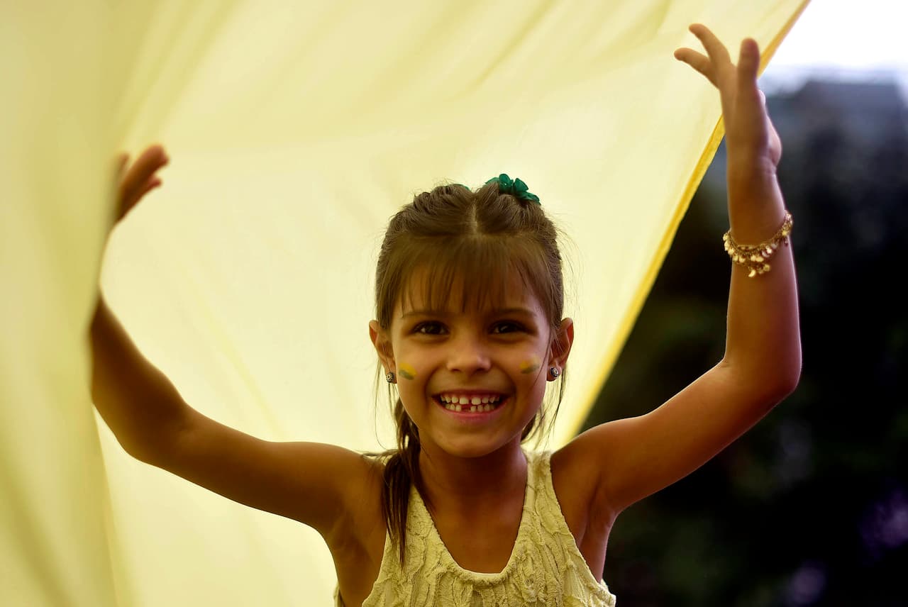 Una niña en la manifestación de Belo Horizonte.