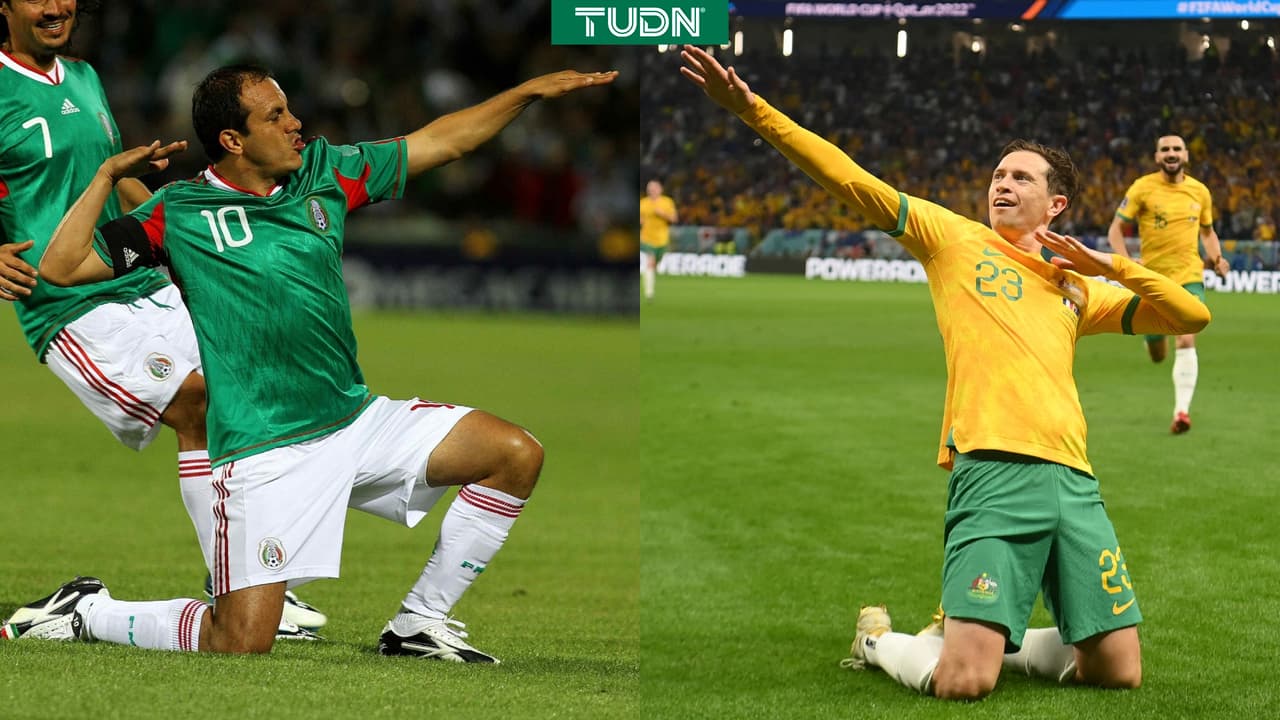 Craig Goodwin festeja a lo Cuauhtémoc Blanco su gol ante Francia en Qatar 2022